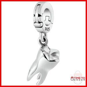Sterling Silver Tooth Charm for Bracelets & Necklaces